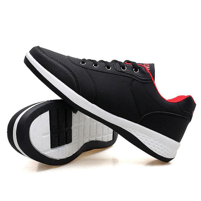 azfleek Orthopedic Shoes Lace-Up Men Sneakers Trekking Jogging Walking Microfiber Leather Casual Black / 6.5