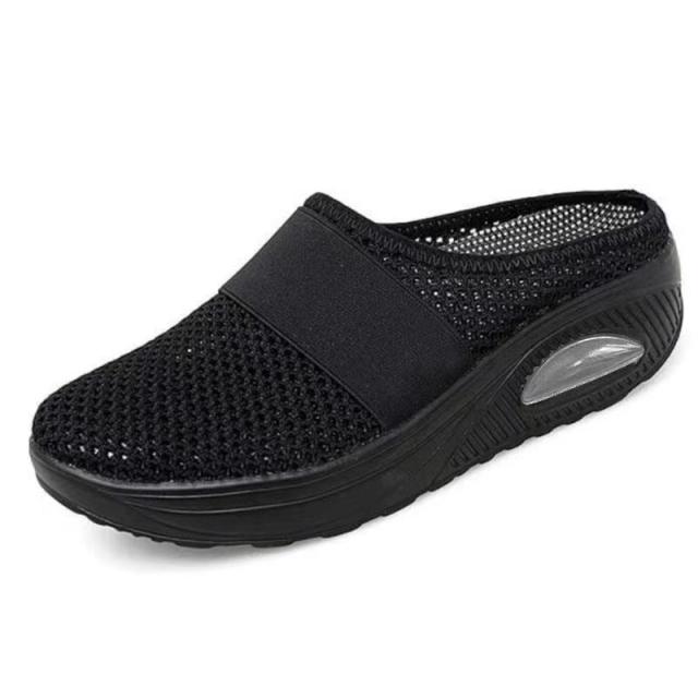 azfleek Slippers Air Cushion Slip-On Orthopedic Diabetic Walking Shoes Black / 5.5