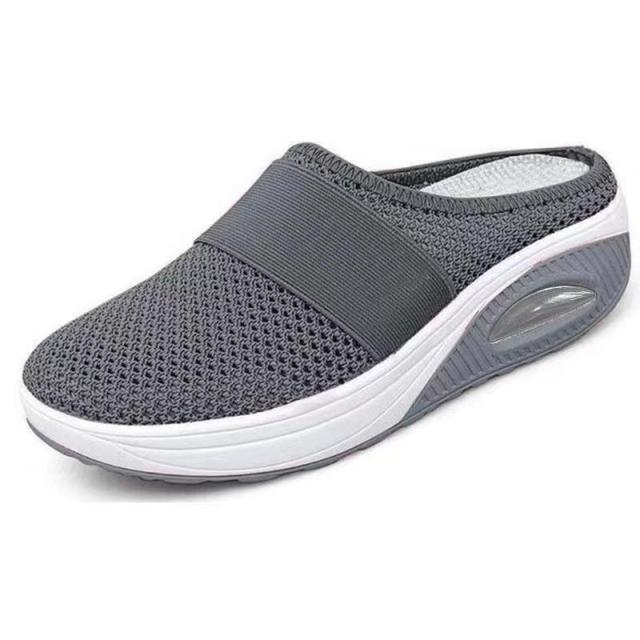 azfleek Slippers Air Cushion Slip-On Orthopedic Diabetic Walking Shoes Gray / 5.5
