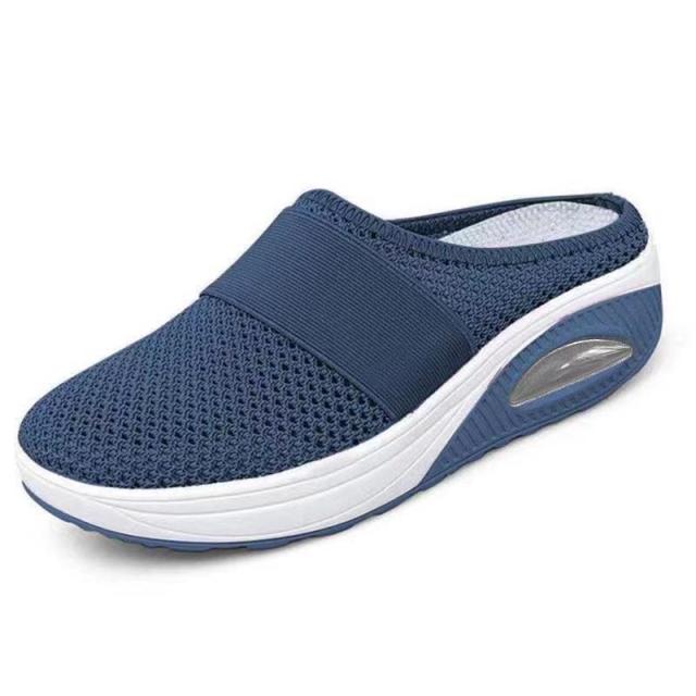 azfleek Slippers Air Cushion Slip-On Orthopedic Diabetic Walking Shoes Navy / 5.5