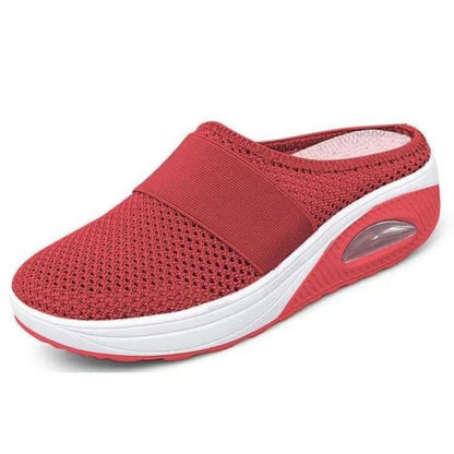 azfleek Slippers Air Cushion Slip-On Orthopedic Diabetic Walking Shoes Red / 5.5
