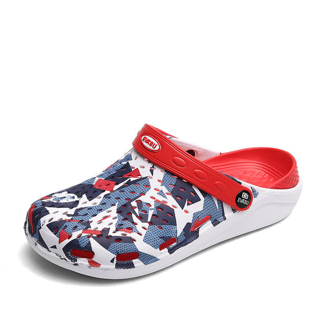azfleek Sandals Fashion Breathable Men Clogs Slippers Soft Bottom Beach Sandals Red / 7.5
